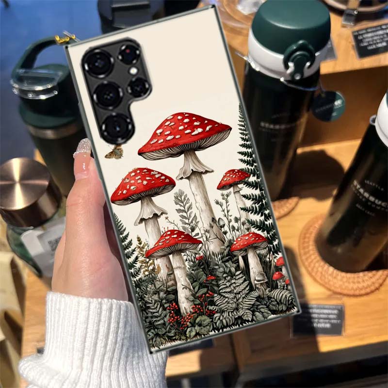 Colorful Mushroom Cases Phone Case for Samsung Galaxy S26 Ultra S25 Edge S24 S23 FE S21 Plus S20 S22 S10 Cover TPU Capa Shell Sh