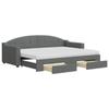 VidaXL Daybed with Trundle and Drawers Dark Grey 80x200 Cm Fabric 3197580