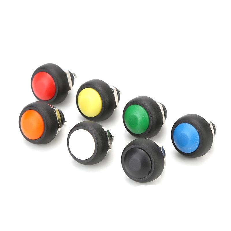 PBS-33B 12MM Waterproof Momentary Push Button Switch - Self-Resetting, Round, No Lock.