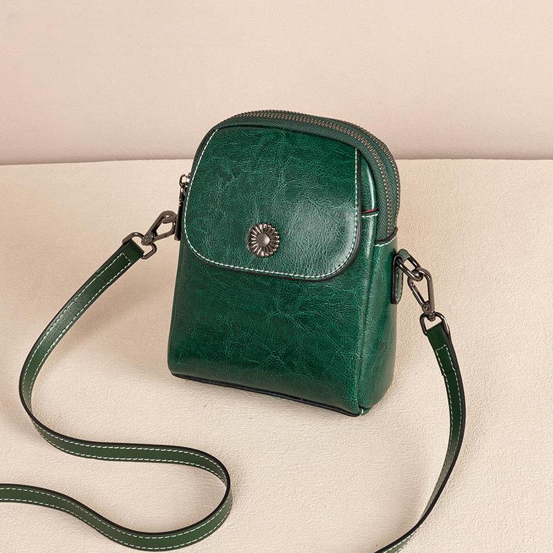 

Women’s Genuine Leather Shoulder Bag Simple Small Square Soft Luxury Bags Vintage Fashion Ladies Handbag And Messenger Purse 14x19x8 cm зелёный