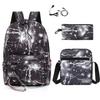 Dětský Mládežnický Street Style Potisknutý Batoh Set Školní - Ergonomický Lehký Design S Prodyšnými Ramenními Popruhy