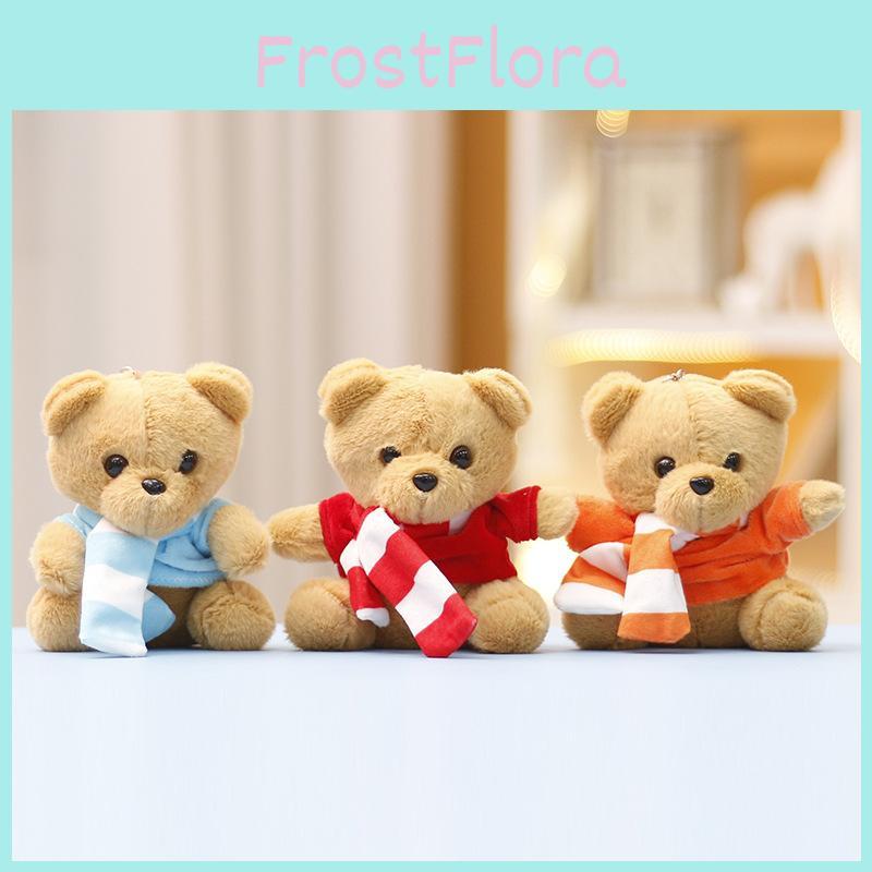 Cute Soft Plush Scarf Bear Stuffed Toy Keychain Adorable Gift Kid Collect And
