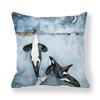 Watercolor Whale Series Pillowcase Home Bedroom Living Room Sofa Cushion Cover X Peach Skin Pillowcase