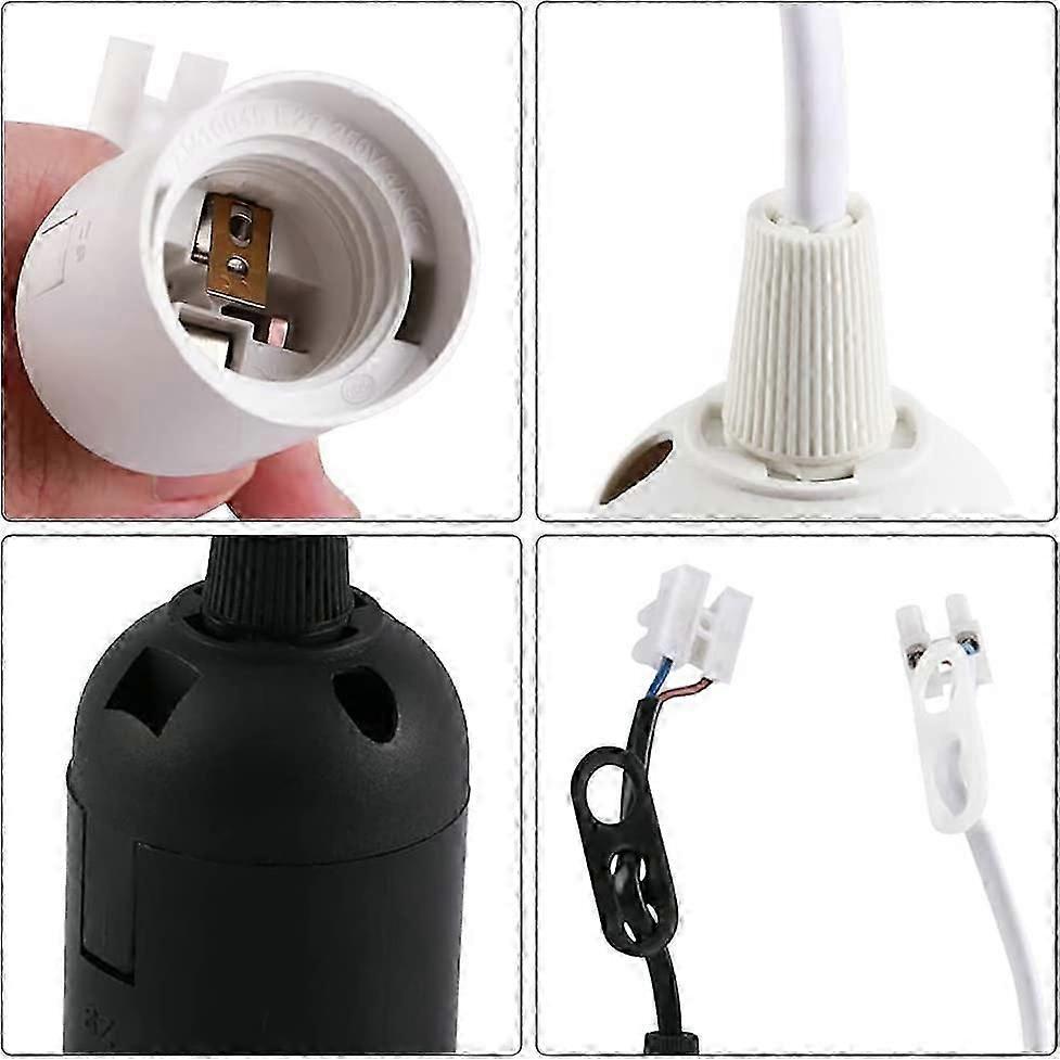 E27 Lamp Holders, 8 Pcs Lamp Holder Socket, Plastic Bulb Base with Cable