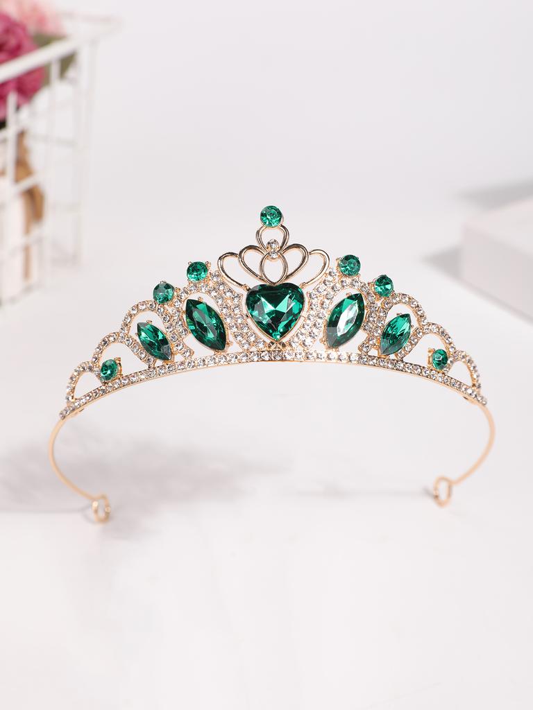 1Pcs Headpiece Rhinestone Alloy Crown Bride Princess Crown Wedding Accessories Crown Hair Accessory Cake Decoration Crown