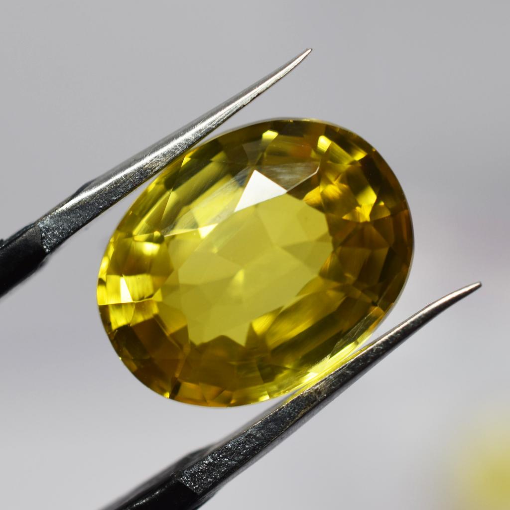 9.75 Ct Natural YELLOW Sapphire Oval Cut CERTIFIED Sapphire Rings Loose Gemstone AM-671