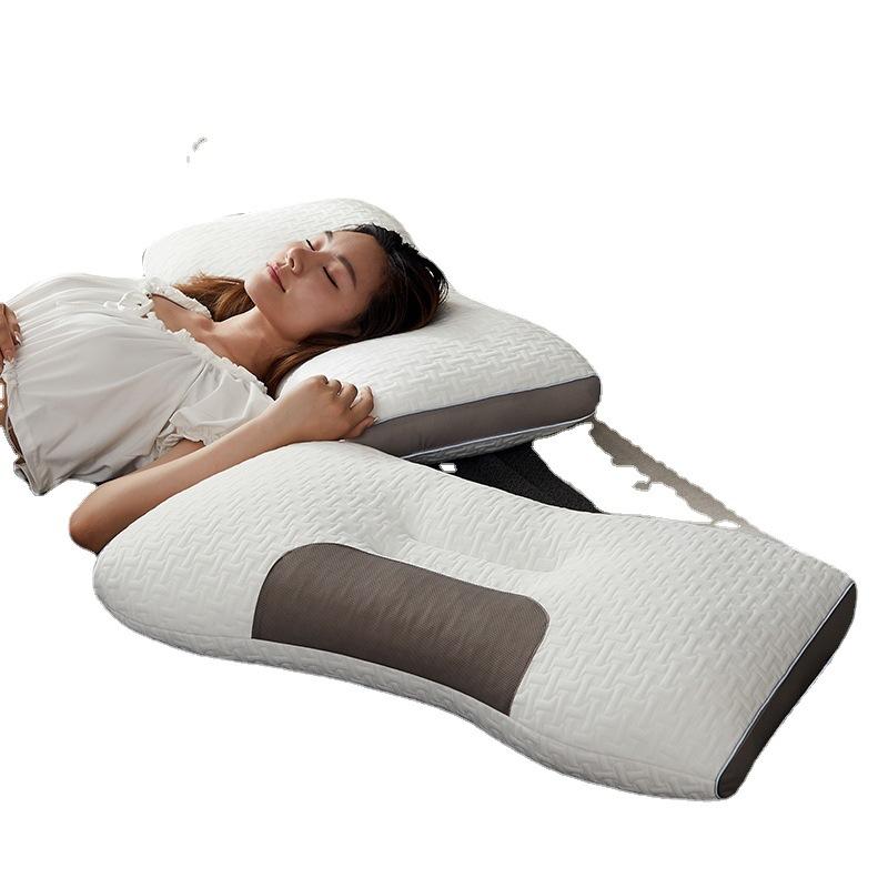Light Luxury SPA Massage Pillow Single Pillow Core Neck Protection Adult Sleep Pillow Fiber Zone Massage Soy Protein Pillow