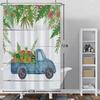 Summer Watermelon Truck Shower Curtain Tropical Palm Leaves Home Kitchen Bath Partition Waterproof Hanging Curtain With Hooks