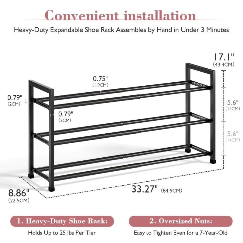 Sturdy Expandable Shoe Shelf With Folding Feature Great For Small Spaces And Apartment Use