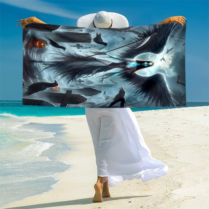 1pc Ethereal Angel Graveyard Microfiber Beach Towels Quick Dry Towel Sand Beach Towels Pool for Travel Swim Pool. S7290160