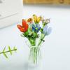 Elegante Ramo de Flores de Cristal Decoraciones de Mesa Perfectas Para Hogar Oficina y Regalo Con 7 Flores Realistas