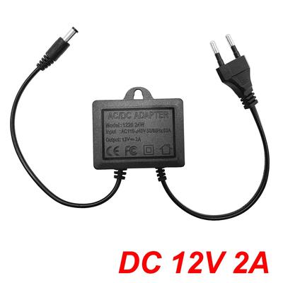 AC110V-240V Outdoor Waterproof Power Adapter DC 12V 2A EU Plug For Security Surveillance Camera Charger NVR DVR Router Input
