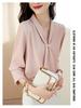 2024 High-End Women's Chiffon Ribbon Blouse - Slimming Long Sleeve, Versatile Spring/Autumn Fashion