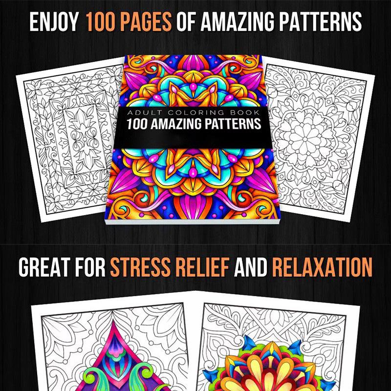 Mandala Coloring Book: 100 Easy Tear-Out Sheets with Unique Patterns for DIY Adult Stress Relief.