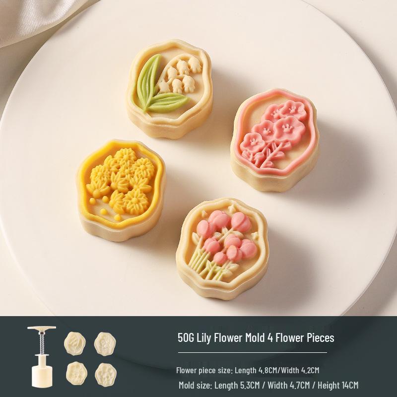 Traditional Cartoon Mooncake Mold, Hand-Press Type for Baking, Available In 50g, 75g, 100g Sizes