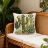 Cactus Pattern Pillowcase Vivid Plant Printing Standard Size Pillow Cover with Hidden Zipper Home