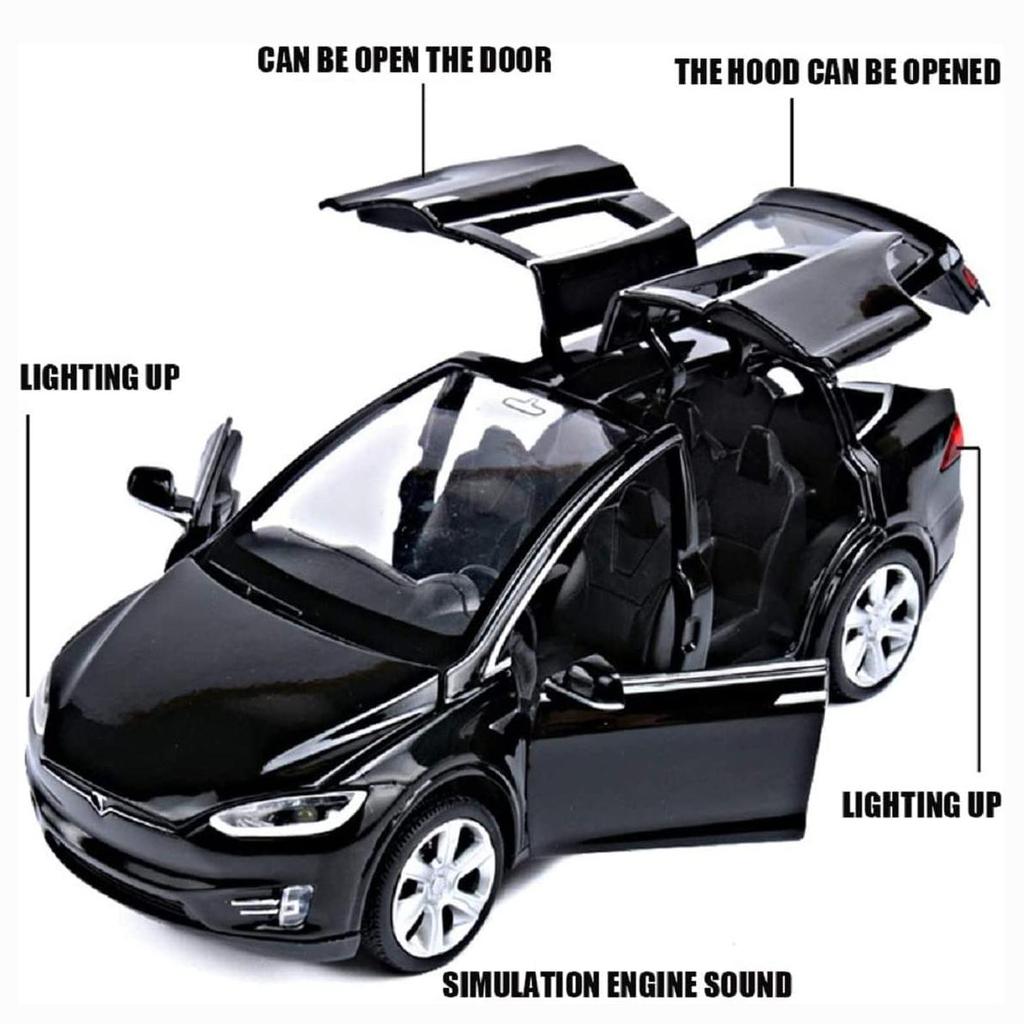 1:32 Scale Model X Alloy Diecast Toy Car, Pull Back Vehicle Door Opening with Sound and Light for Kids Adults Gift Collection