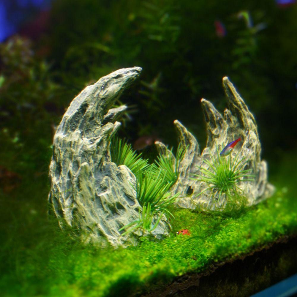 2pcs/set Resin Dragon Bone Landscaping Stones Lifelike Fish Hiding Cave Shelter  Fish Tank
