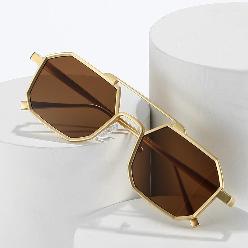 2022 Trending Square Frame Sunglasses: European-American Double Beam Street Style
