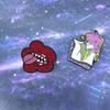 Creative Tongue-Out Mushroom Brooch – Trendy Personalized Alloy Badge