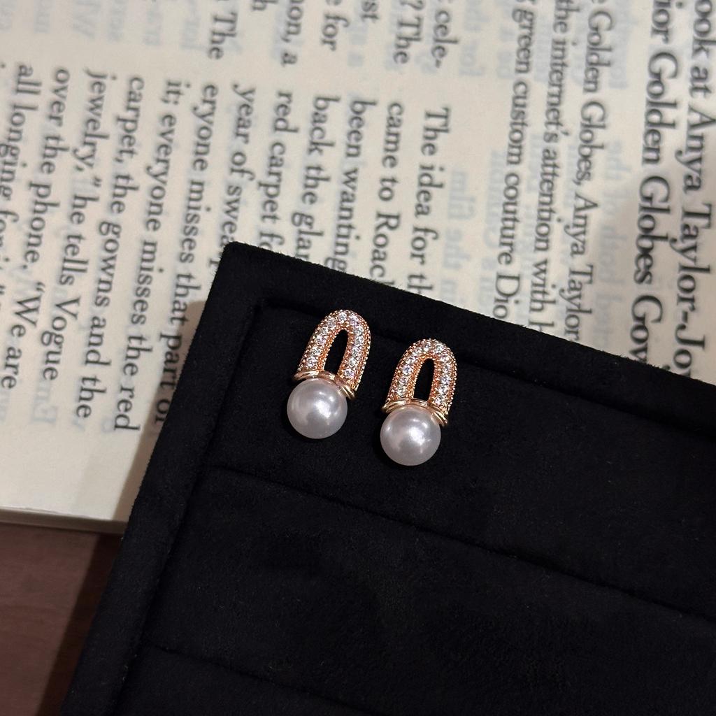 Douyin Live Korean Simple Pearl Fashion Personality Temperament Stud Earrings Jewelry