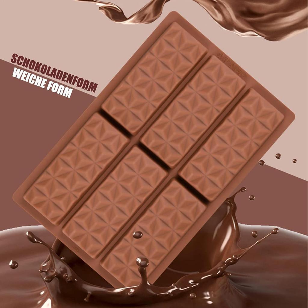 Silicone Chocolate Bar Mold Deep Chocolate Silicone Mold Reusable 6-Cavity Brownie Truffle Baking Mould Non-Stick For Boys Girls
