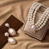 Stylish Imitation Pearl Necklace and a Pair of Stylish Imitation Pearl Pendant Earrings for Women's Set