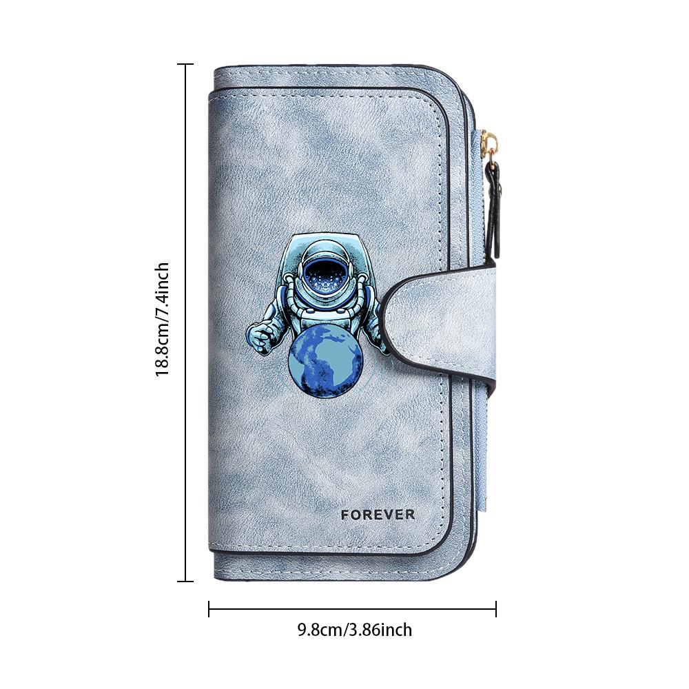 Stylish Astronaut Print Long Wallet Forever Card Holder Purse