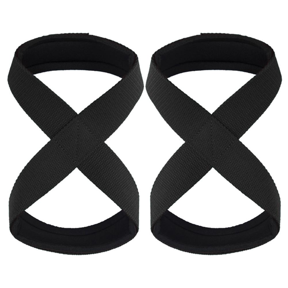 2PCS Padded Figure 8 Straps Deadlift Weight Lifting Workout Fitness Horizontal Gym Wrist Straps Y1P7