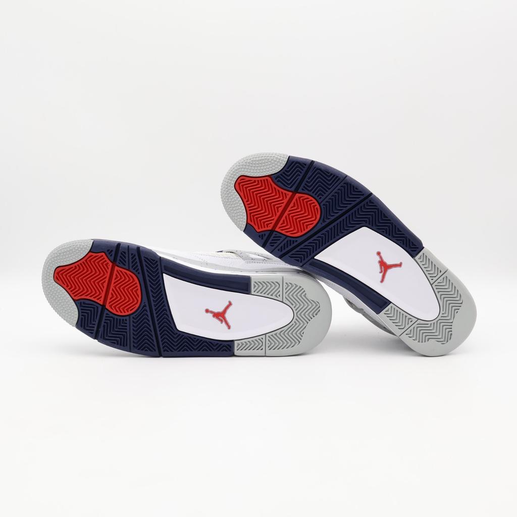 DH6927-140 Nike Air Jordan 4 Midnight Navy Grigio Fumo Chiaro Rosso Fuoco (Uomini)
