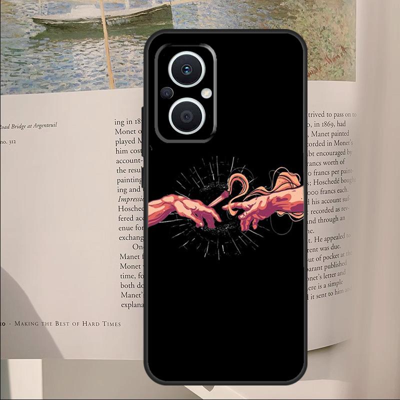 

Grime Michelangelo Creation Of Adam Cover For OPPO Reno 8 7 Lite 11F 12F 13F 14F 10 12 13 14 Pro OPPO Find X8 X5 X6 X9 Pro Case OPPO Reno14 Pro