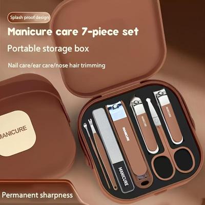 Professional Nail Clipper Set with Anti-Splash Design Heavy-Duty Stainless Steel Nail Scissors, Nail Clippers, Nail File & Nail Polish Remover