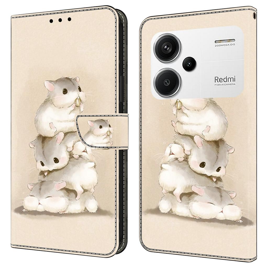 For Xiaomi Redmi Note 13 Pro+ 5G Case Pattern Printing Anti-Drop Leather Flip Wallet Phone Cover