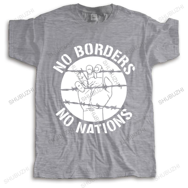 

Men Cotton T Shirt Summer Brand vintage Tshirt NO BORDERS NO NATIONS unisex oneck high quality tee shirts cool short sleeve 4XL