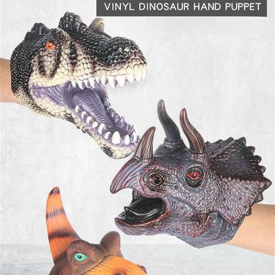 4PCS Set Creative Simulation Dinosaur Glove Toy Tyrannosaurus Rex Model Children's Craft Decoration Sleep Aid Prop