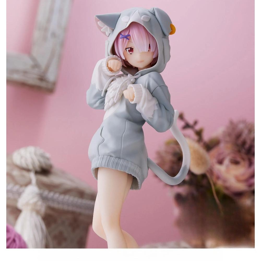 18CM Anime Rem Emilia Cat RE: Zero Starting Life In Another World Figure Different Version Static Toys Japanese Dolls