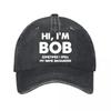 Humorous Bob Print Vintage Baseball Cap New Vintage Washed Cotton Baseball Cap Parent Kids Sun Hats