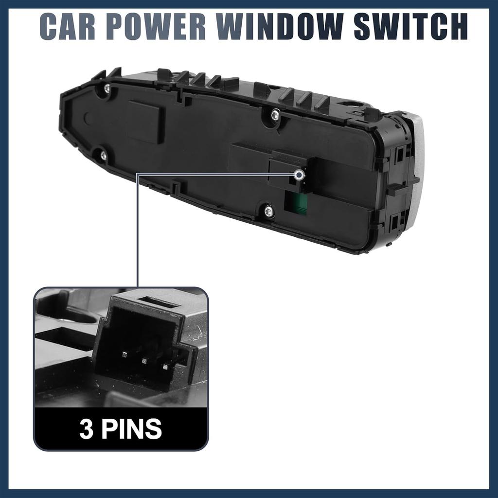 Power Window Switch, Front Left Driver Side Window Control Switch No.A2229056800 for Mercedes-Benz C300 2015-2020 Silver Tone, 1 Pc