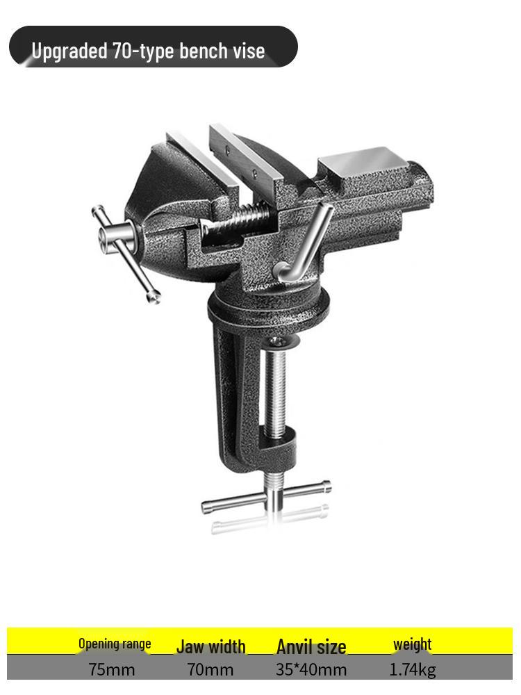 Heavy-Duty Multi-Functional Workbench Vise, Industrial-Grade Flat Jaw Clamp, 6-Inch/8-Inch