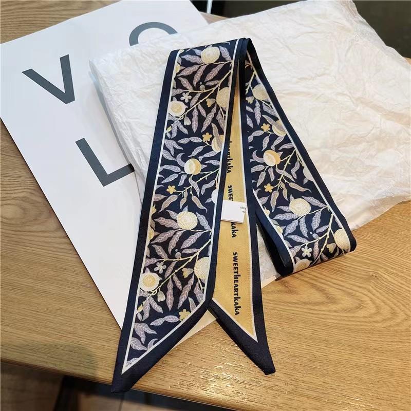 Women Multifunctional Flower Printed Hair Band Headwear Scarves 6.5cm*90cm