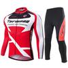 Mens Breathable Quick-Dry Long Sleeve Cycling Jersey Set Mountain Bike Riding Use