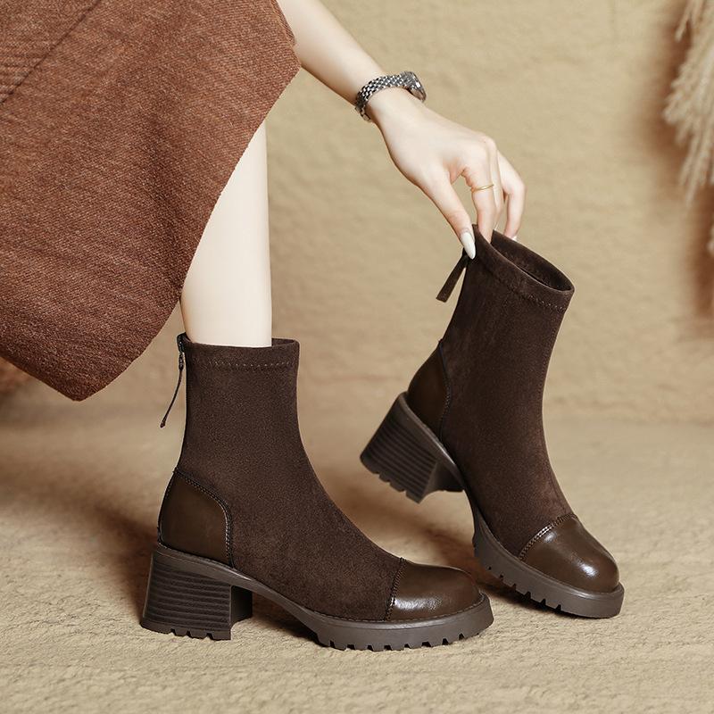

Ботинки мартин женские новые осенне-зимние женские ботинки стиль толстый каблук толстая подошва короткие ботинки тонкие ботинки средней высоты 39 темно-коричневого