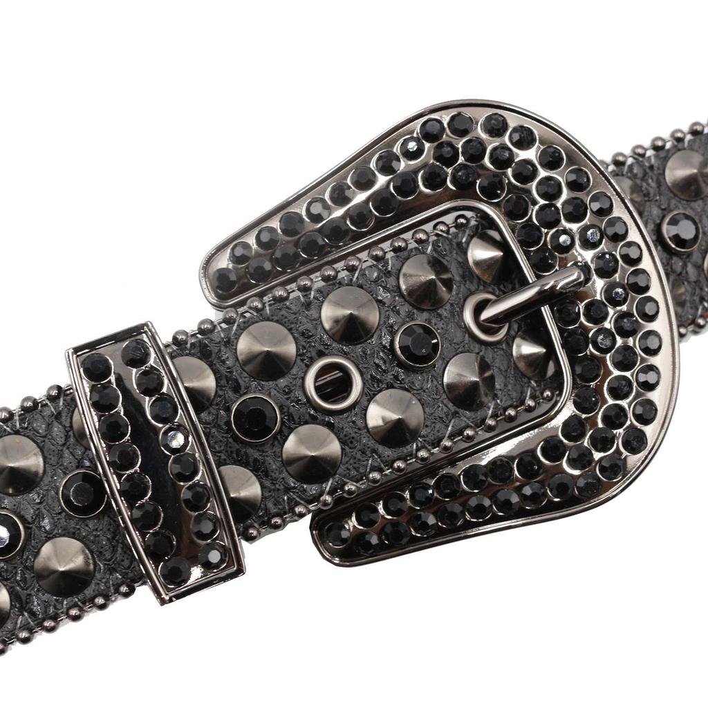 Women's Hip Hop Punk Rhinestone Cross Belt - Trendy Wide Waistband with Glittering Diamonds
