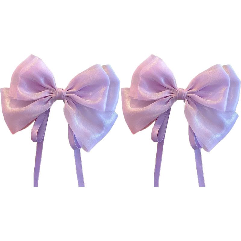 Mermaid Ji Pearlescent Satin Bow Hair Clip Women Summer Sweet Ribbon Spring Clip Fairy Hair Accessories