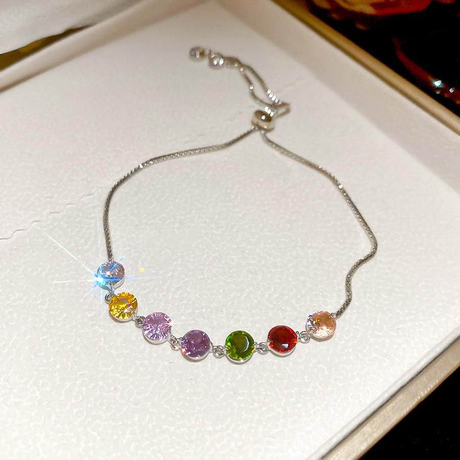 Gold-Plated Zircon Sun & Heart Bracelet: Stylish, Versatile, Elegant Light Luxury Jewelry for Women.
