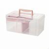 Organizer with Tray Clear Box Handle Transparent Storage for Desktop,