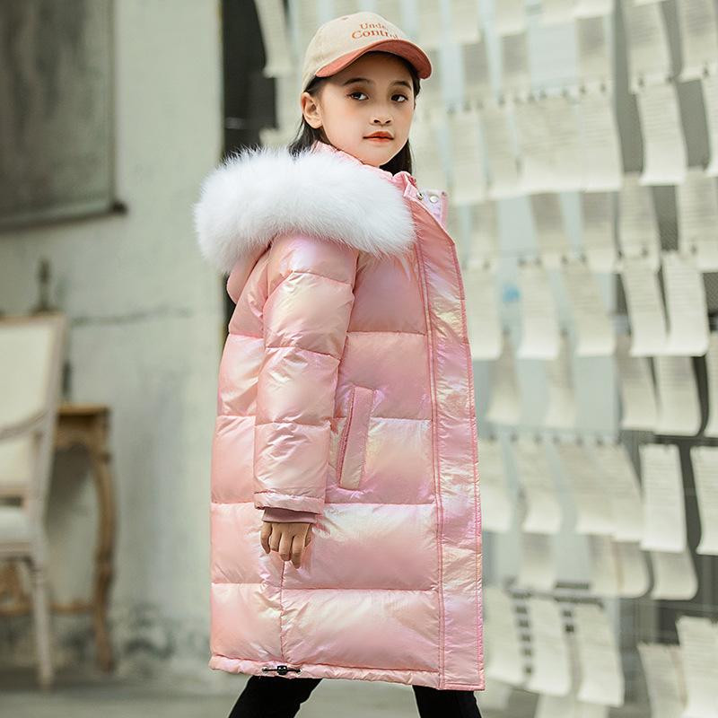 Children's clothing new children's feather down jacket girls colorful medium and long leave-in medium and large children's and boys' thickened jacket