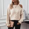 Vintage Autumn Winter Solid Color Loose O Neck Long Sleeve Cardigan Sweater Knitwear Top