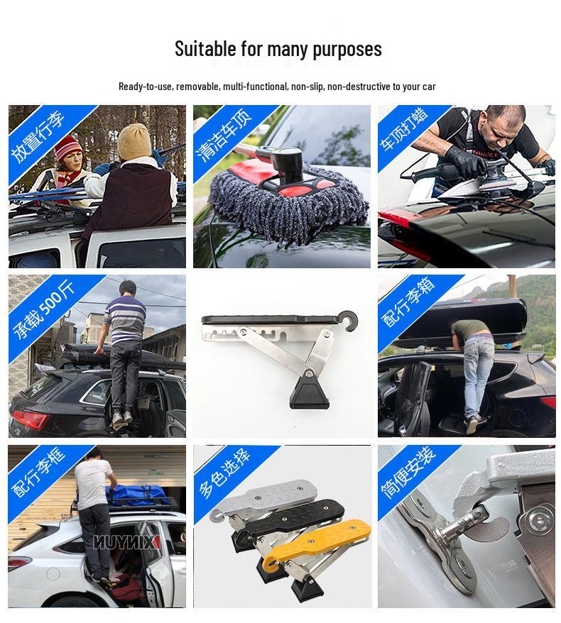 Universal Multifunctional Hook Pedal for Car Roof Access