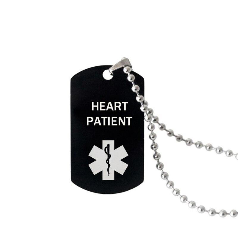 Halskette mit Anhänger „Medical Alert“ für Diabetiker, Asthma, Herzkrankheiten, Edelstahl, Halsketten für Damen und Herren, modisches Medical Alert-Zubehör